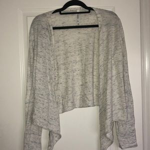 Cream and blue heathered cardigan